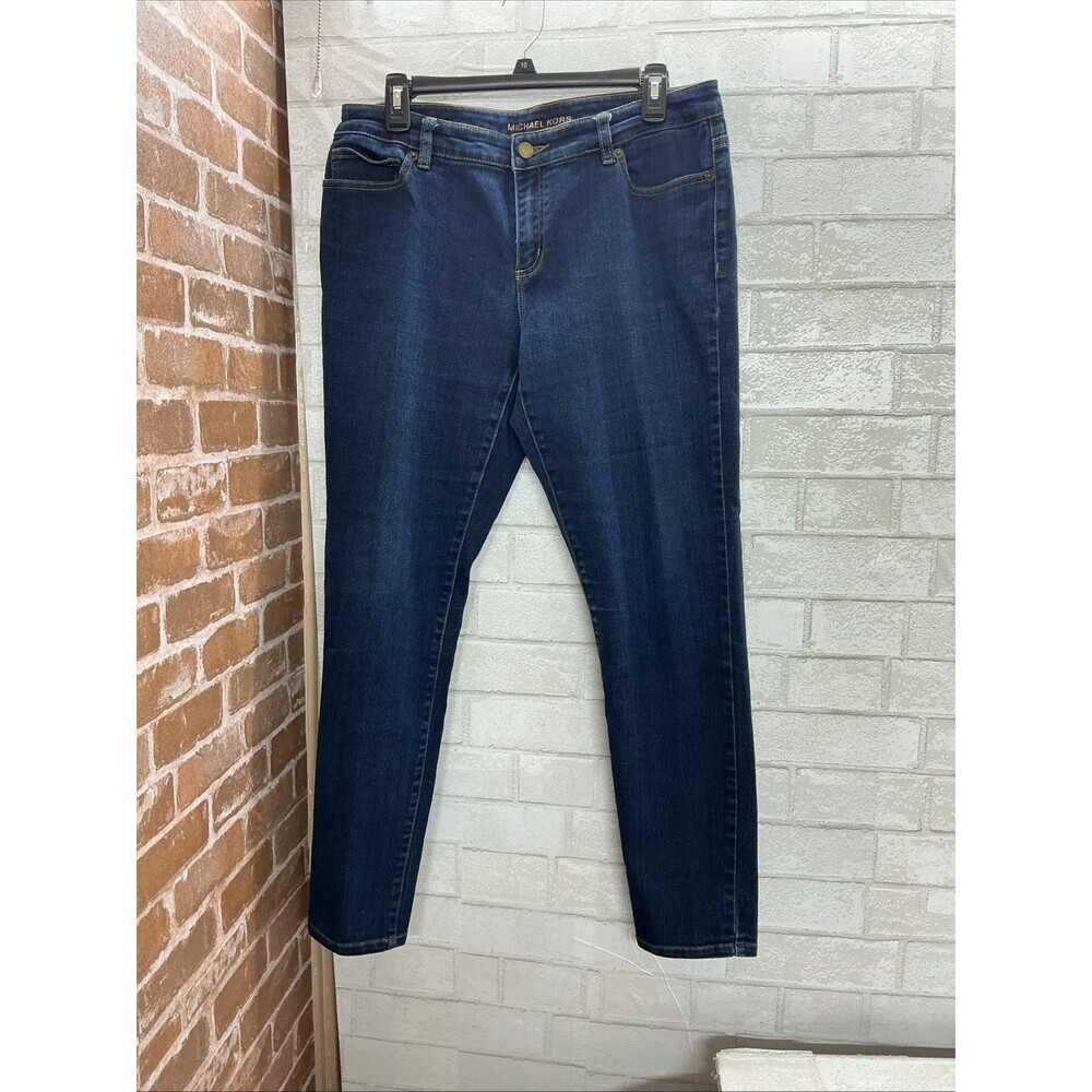 Michael Kors Izzy Skinny Dark Wash Blue Denim Stretch Jeans Women's  10